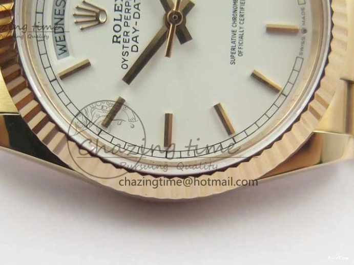 MiroTime 0117 MultiPurpose Day-Date 36 RG 128239 Bp Maker Best Edition White Dial on RG President Bracelet 3139